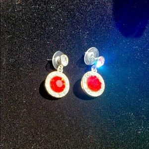 Silver & Red Earrings (BRAND NEW)